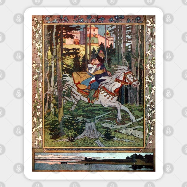 The White Mare - Ivan Bilibin, The Frog Princess Sticker by forgottenbeauty